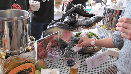 Only in Florida: This table featured alligator picadillo.  I want to say it tasted like chicken, but it didn't.