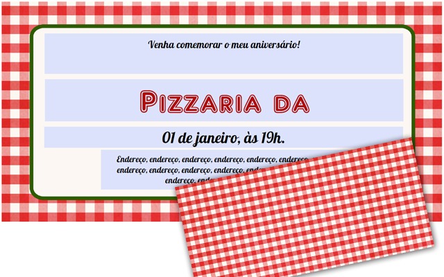 Convite pizzaria