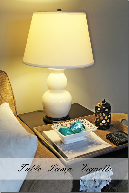 Table lamp vignette from Setting for Four #Table #Lamp #Decor #Design