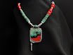 SONORA SUNRISE w/Tassel onTurquoise & Coral Necklace...SOLD