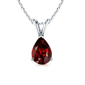 Pear Garnet V-Bale Pendant