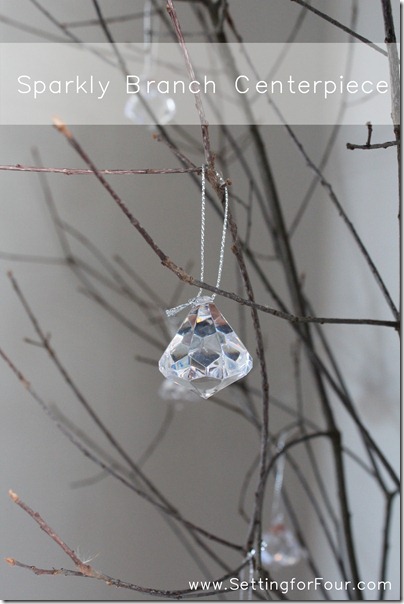 DIY Winter Party Centerpiece Idea from Setting for Four #decor #winter #party #diy #tutorial #centerpiece