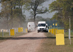 Hundreds of white van men deliver their wears to the horse trials