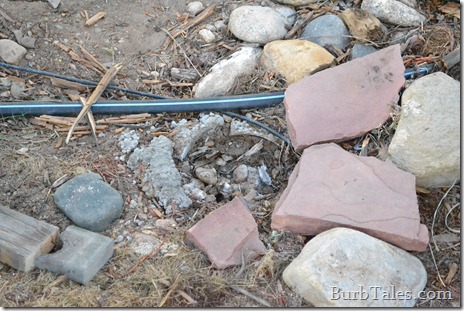 The non-buried cement pier that got away... Cement deck piers....not buried.