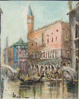 Venedig Art. nr 20063. Mått ink. ram 33x28. Olja på pannå. Signerad Marsellian