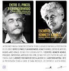 Flyer de presentación de los Libros "Entre el pincel y la underwood" editado por Florencia Battiti y "Escrirtos de Kenneth Kemble" editado por Juan Pastor Mellado