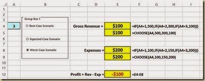 Scenario Analysis in Excel - Option Button Scenario 3
