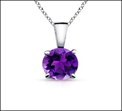 Round Solitaire Amethyst Pendant