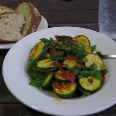 Zucchini and Tomato Salad with Garlic-Chili Dressing