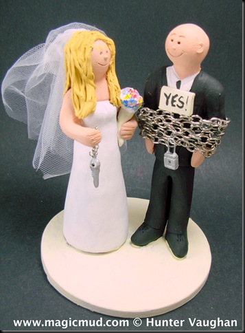 Captured Groom Wedding Cake Topper