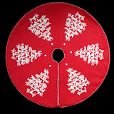 Red and White Fabric Tree Skirt