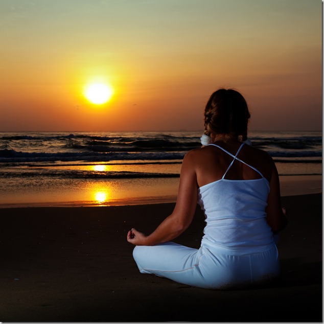 Yoga at sunrise time