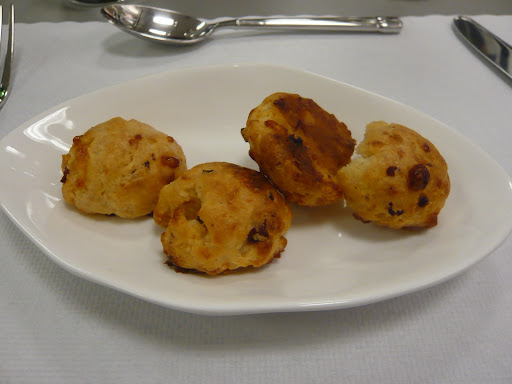 Bacon cheddar biscuits-- otherwise known as gougeres.