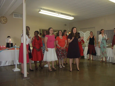 Girls Line Up for Boquet Toss