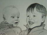 Inne & Sara - 40 x 60 cm - potlood op papier (opdracht)