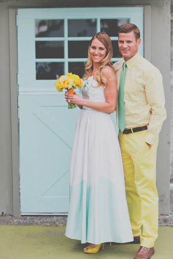 With a sweet mint bow and zig-zag banded bottom, this vintage dress is a stunner. The yellow heels are like icing on the cake. With a sweet mint bow and zig-zag banded bottom, this vintage dress is a stunner. The yellow heels are like icing on the cake.