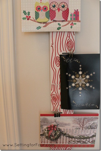 Christmas Card Display from Recycle, Setting for Four #Christmas #Card #Holiday #Recyle #DIY #Tutorial