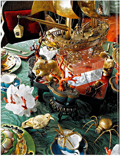 Here's one of Tony's table settings at his home, Dawnridge, a place where he held wild and extravagant dinner parties.  He loved using 