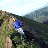 path on the edge of a crater