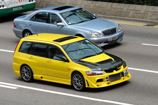 An Evo wagon on the mean streets of Hong Kong Are those brake vents