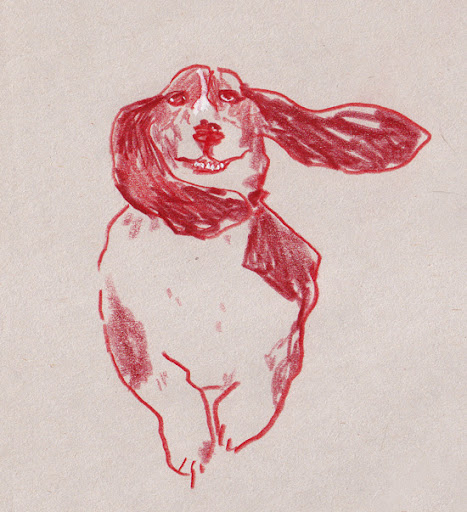 The sketch of Virgil, John's mother's dog, that I gave him when we met. The sketch of Virgil, John's mother's dog, that I gave him when we met.