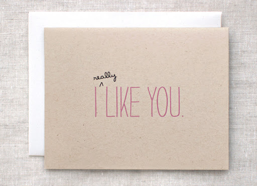 Confessing your crush just got a lot easier. I Like You card, $4.25, etsy.com/shop/HappyDappyBits.