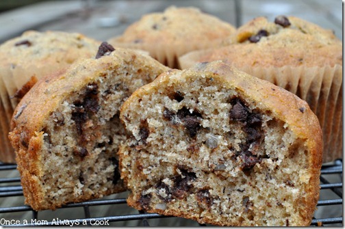 Banana Spiced Chocolate Chip Muffins