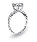 Sweet and delicate but no less a showstopper, Danhov's platinum twist engagement ring from the Abbroccio Collection features micropave diamonds set in a twisting platinum band.