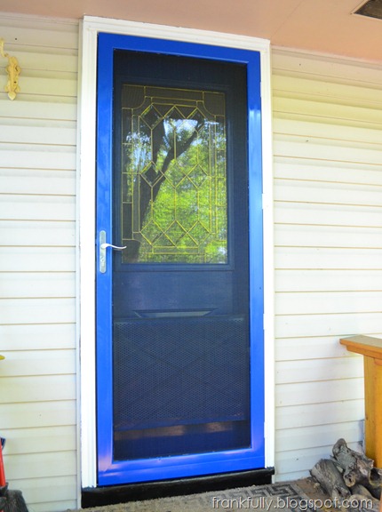 TARDIS blue door and screen door