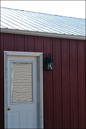 small garage old roof close up