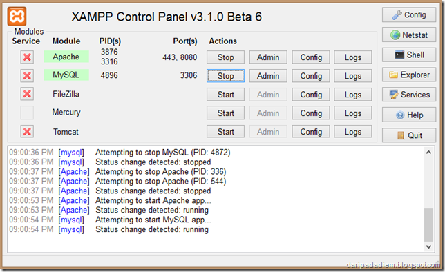 Mengganti port apache xampp Mengganti port apache xampp