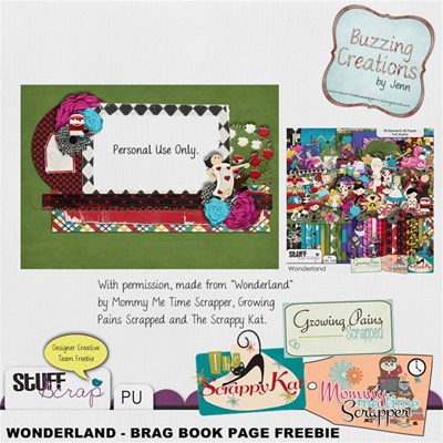 Mommy Me Time scrapper - Wonderland - Brag Book Page Freebie Preview