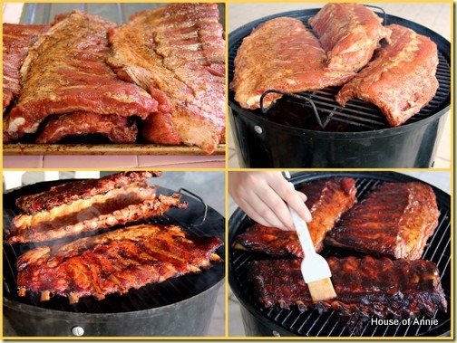Barbecue ribs on the WSM