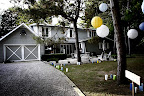 Hanging paper lanterns and colorful paper bag luminarias decorated the lawn. Hanging paper lanterns and colorful paper bag luminarias decorated the lawn.
