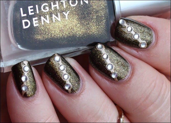 Autumn Nail Art Herbst Nageldesign Gold Bling 09