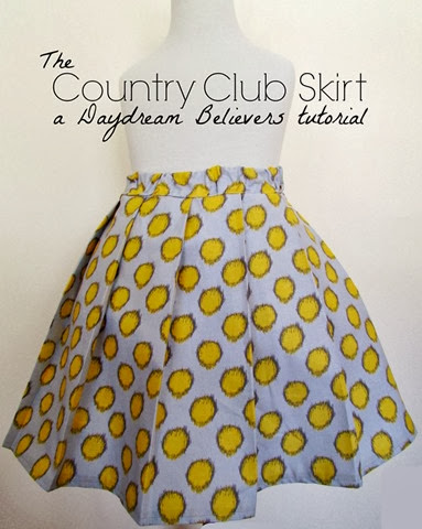 FREE Pattern and Tutorial from Daydream Believers: The Country Club Skirt. Sizes 2t -8! Easy to follow DIY guide for creating a very full, pleated, twirl skirt. www.daydreambelieversdesigns.com