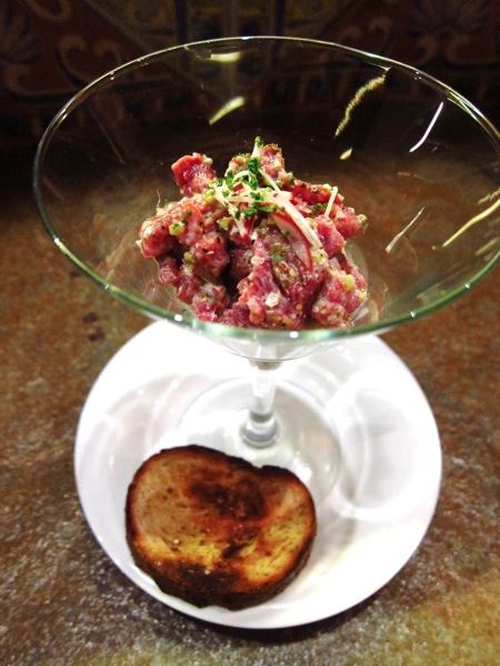 Steak Tartare on Mustard Sorbet at The Goose Station Manila