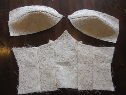 Once the pieces were layered they were sewn together.