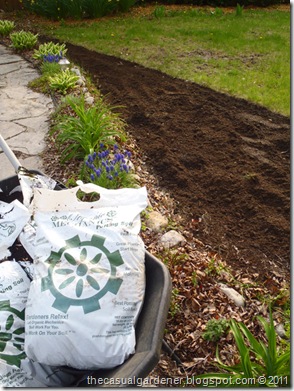 Organic Mechanics Soil for front garden bed.