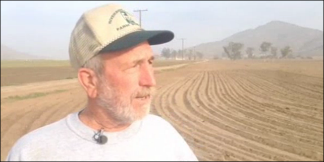 Andy Domenigoni, a fourth generation vegetable farmer in Riverside California, is feeling the pain from the state's drought. It has been so dry there for so long that officials have declared what's called an 'exceptional drought'. Photo: NBC News