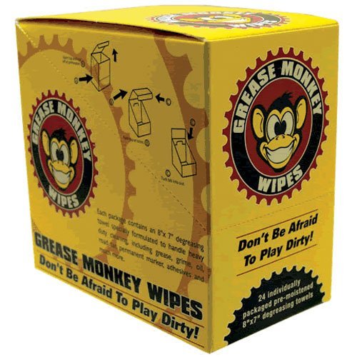 Keep yourself clean with Grease Monkey Wipes.