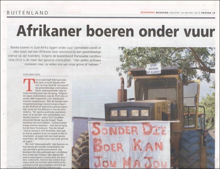 Farm Attacks Dutch P2 agri mag Boerderij 16mar2012