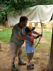 Archery is also a fun learning area - we learn to shoot safely at the targets