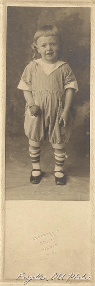 Long Photo Kid with a ball and cute socks Brainerd Antiques