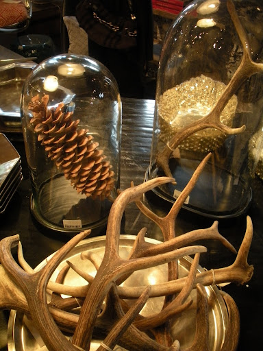 Another cluster of antlers. I like the idea of showcasing single items in those glass pieces.