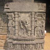 Again some confusion about the identification of this image. The mount seems to be a peacock or a swan. If this is a peacock then it could the image of Kumari, shakti of Kartikeya (Kumara), or if the mount is swan then it should be Brahmani. However we have already seen Brahmani in a earlier picture so this image here could represent Kumari.