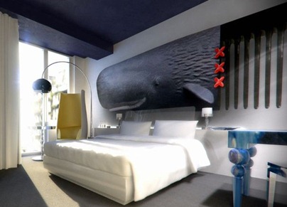 whimsical guestroom interior design Andaz hotel Amsterdam