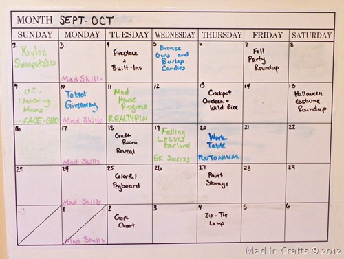 Simple Blog Calendar Plan - Mad in Crafts