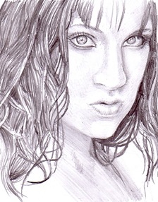 Portret de femeie desen in creion