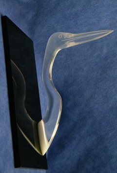 Blanchette acrylic bird head sculpture